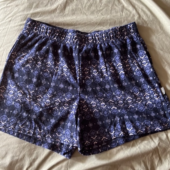 Eddie Bauer Other - Eddie Bauer Fleece Waffle Shorts Womens Medium New Blush Geo Blue soft